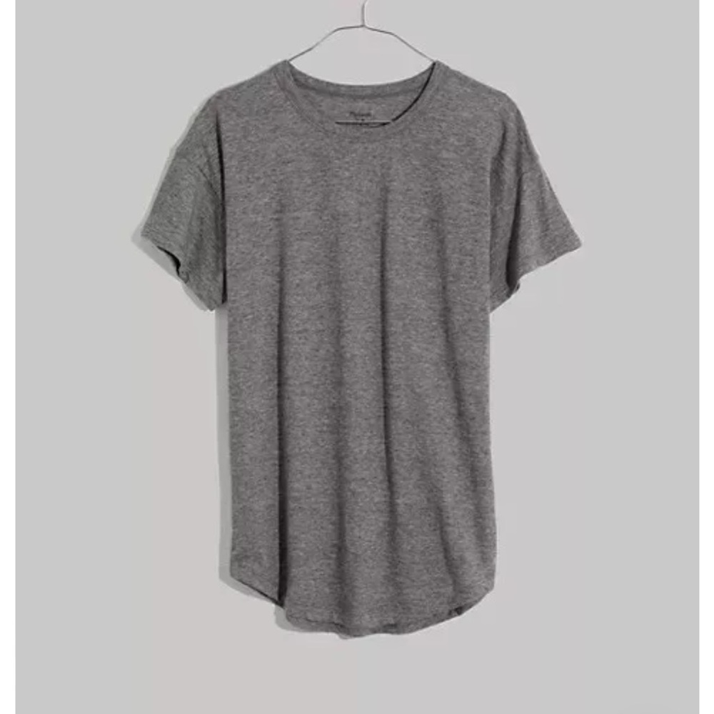 MADEWELL Women's Gray Whisper Cotton Rib-Crewneck Tee XXS - Picture 5 of 11